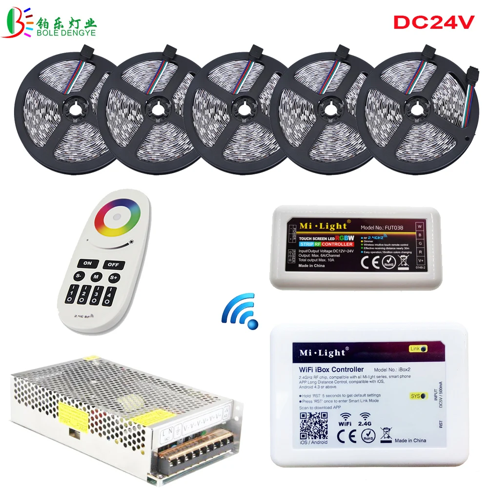 DC24V Светодиодная лента Водонепроницаемая 5050 RGB 20 м 25 15 с пультом дистанционного