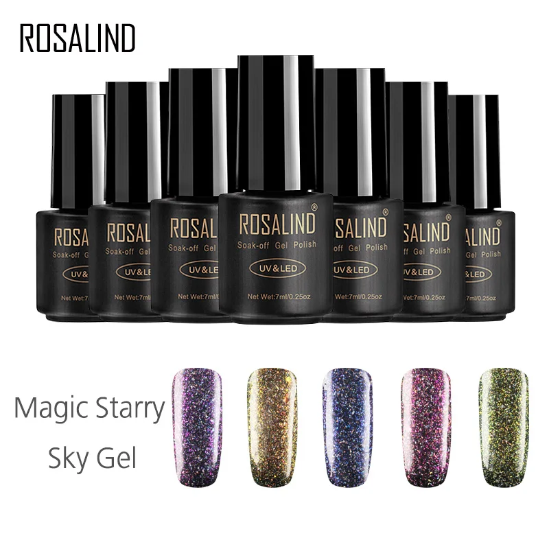 ROSALIND гель 1S Гель лак для ногтей волшебное звездное небо блестящие дизайн Маникюр
