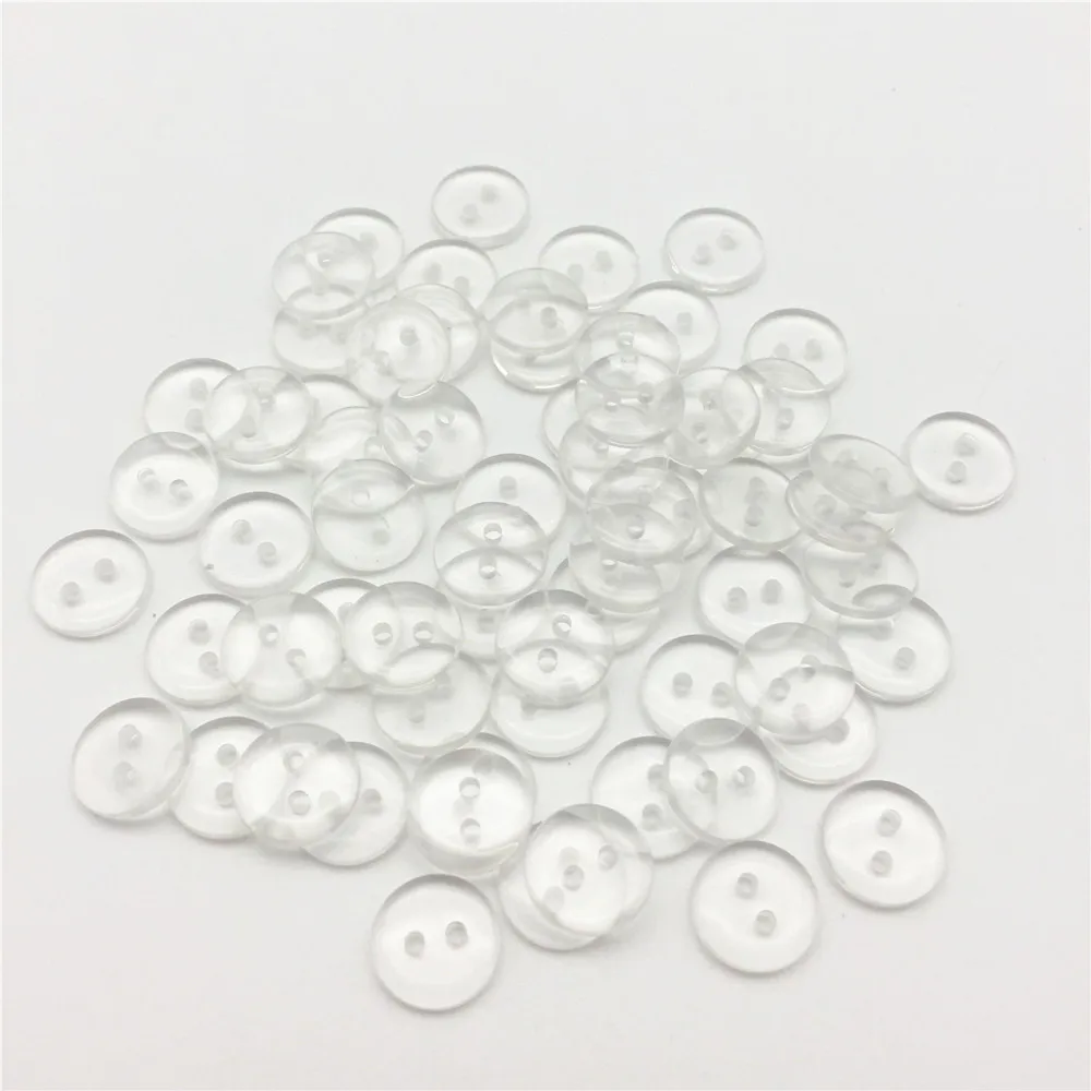

1000pcs/lot 10mm Resin Clear Transparent Buttons Round Sewing Scrapbooking Garment Accessories Embellishments