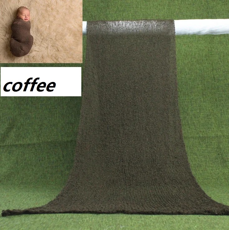 coffee Новорожденный реквизит для фотосессии одеяло хлопковое обертывание растягивающееся детское одеяло пеленание новорожденный фотосессия - Цвет: coffee