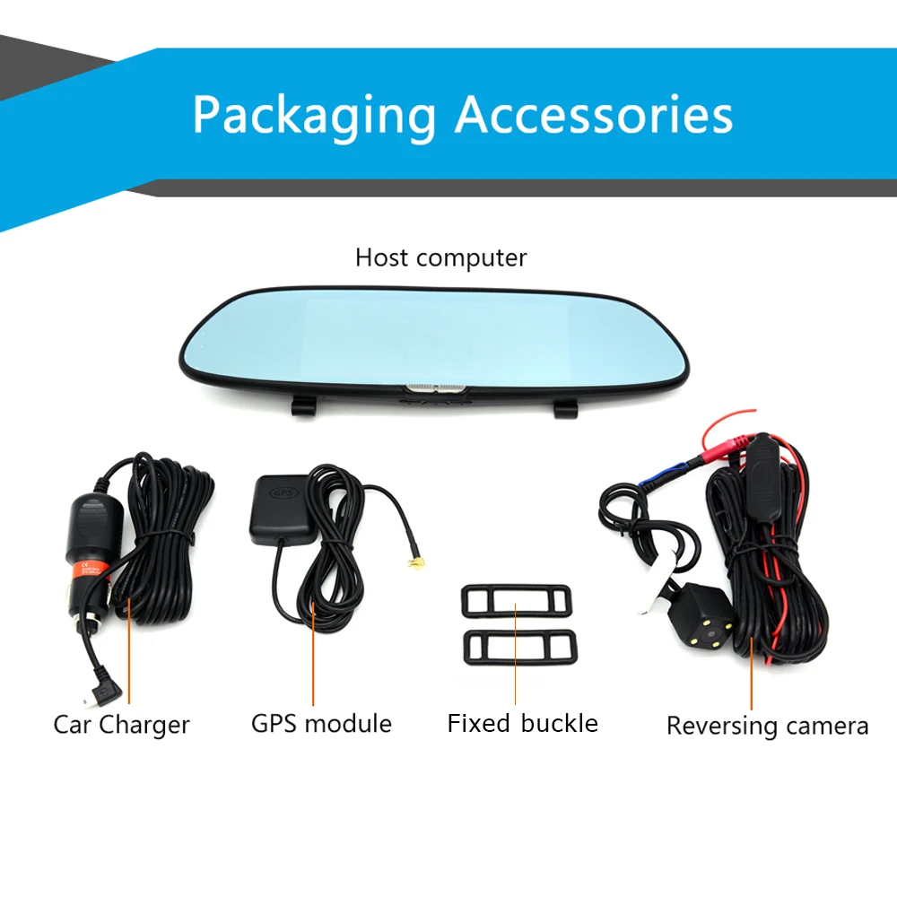 Awesafe 3 г 7 &quotАвтомобильный видеорегистратор GPS камеры зеркало Android Full HD 1080 P