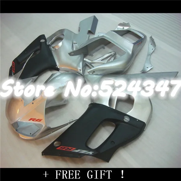 

Nn-100%NEW silver black Fairing kit for YZF-R6 98-02 YZF R6 98 99 00 01 02 YZF 600 R6 1998-2002 fairing parts for Yamaha
