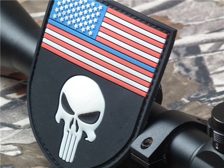 as picture4 Тонкая Голубая линия США американский флаг Снайпер 3D ПВХ Каратель ЧЕРЕП devgru патч Мультикам эмблема с изображением флага морской печати нашивки значки - Цвет: as picture4