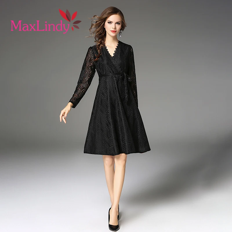 Maxlindy платье Мода Лето V Средства ухода за кожей Шеи Сплошной Для женщин