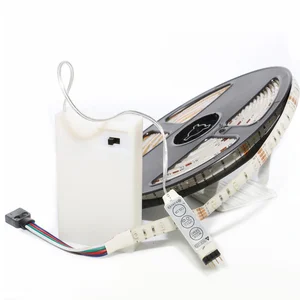 Светодиодная лента на батарейках 3528 RGB 5 В, портативная водонепроницаемая гибкая светодиодная лента 2835 SMD 60 светодиодовм, ночсветильник, Рождественский Декор