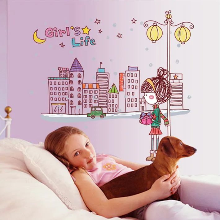 Топ мультфильм абстрактная наклейка наклейки милые настенные для детской