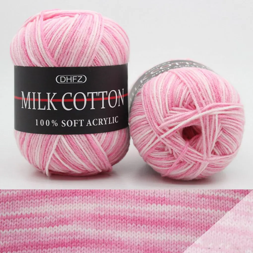 50g/Ball Colorful 3 ply Yarn Handmade DIY Scarf Pillow Blanket Knitting Crochet Soft Milk Cotton Yarn Hand Knitting Supplies