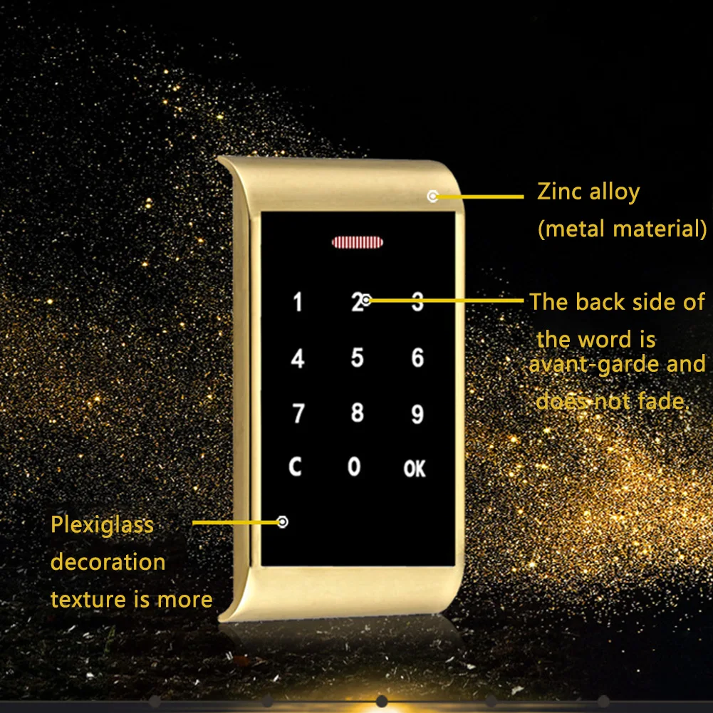 Backlight Zinc Alloy Password Lock Cabinet Digital Smart Home Code Security Protection Touch Keypad Anti Theft Durable Drawers |