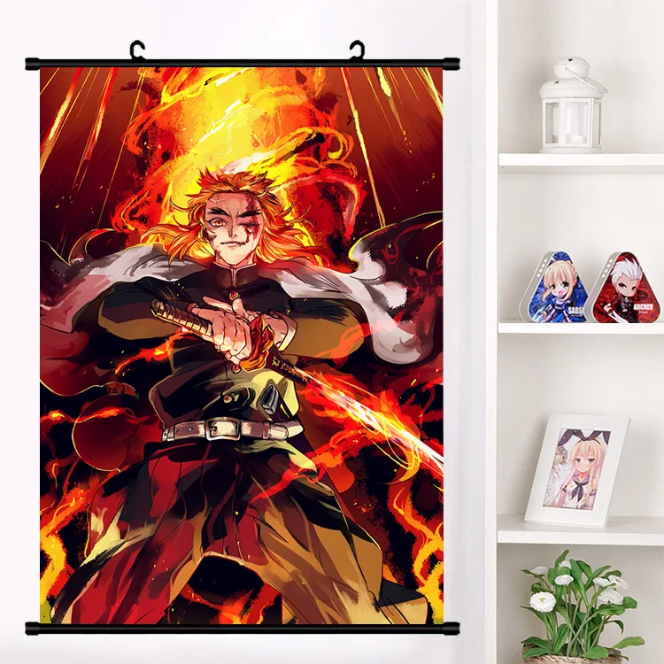 Японское аниме Demon Slayer: Kimetsu no Yaiba Kamado Tanjirou Kamado Nezuko настенный свиток плакат Настенные подвесные плакаты домашний декор