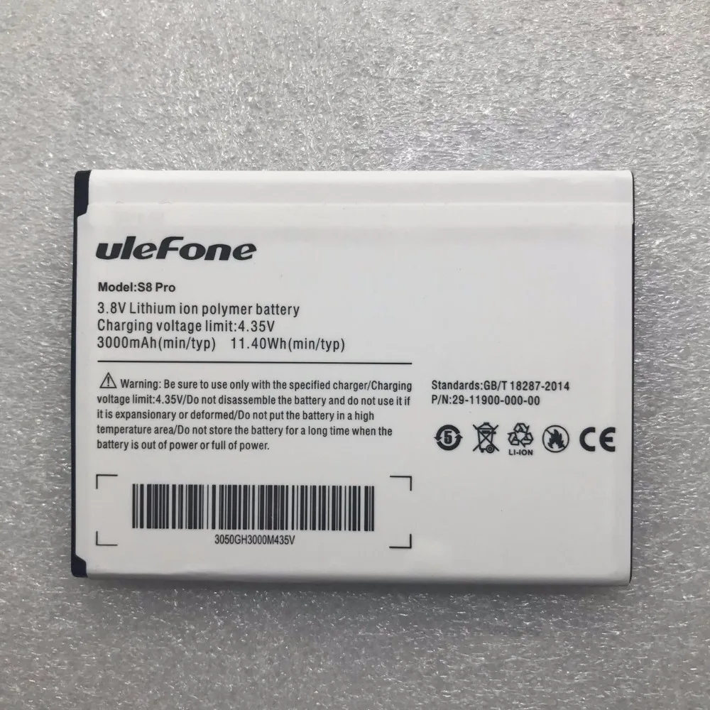 Новый аккумулятор для мобильного телефона Ulefone S8 pro Аккумулятор 3000 мАч 5 3 дюйма