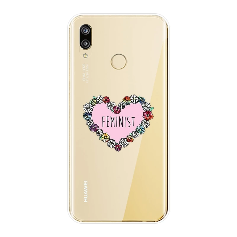 Мягкий силиконовый чехол для телефона Huawei P9 P10 P20 Lite Pro Plus P Smart феминистка задняя