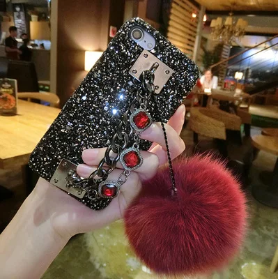 For iPhone 11 Pro MAX X XR 6 7 8 plus Luxury Pretty Cute Diamond leopard bracelet chain red black glitter soft phone case cover |