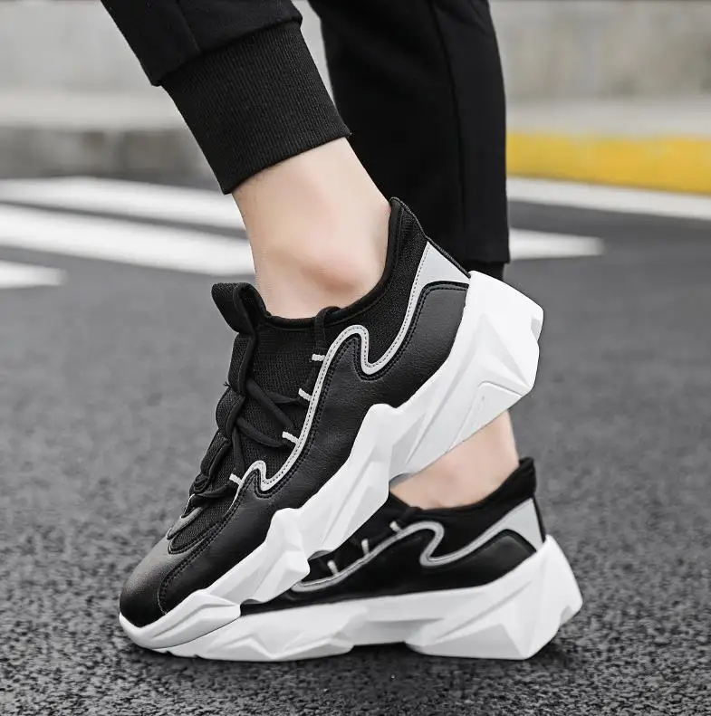 Fashion men sneakers casual and comfortable mesh platform casual shoes men's solid color soft bottom outdoor shoes K4-20