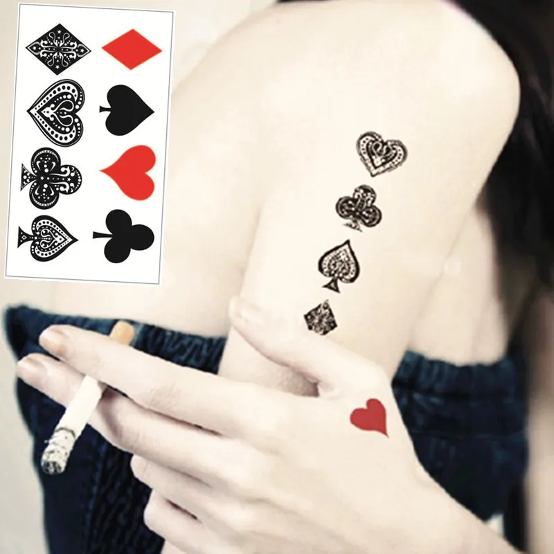 SHNAPIGN покерный костюм Flash Tattoo ручная наклейка 10 5*6 см маленькая Водонепроницаемая