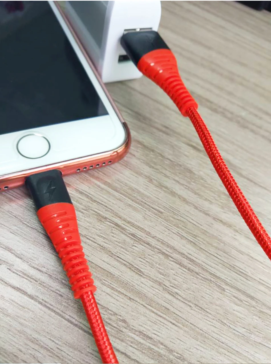 Прочный нейлоновый usb-кабель ACCEZZ для iPhone X XS MAX XR 8 7 6S 5 Plus, кабель для зарядки и передачи данных 2 м для Apple, длинный зарядный кабель