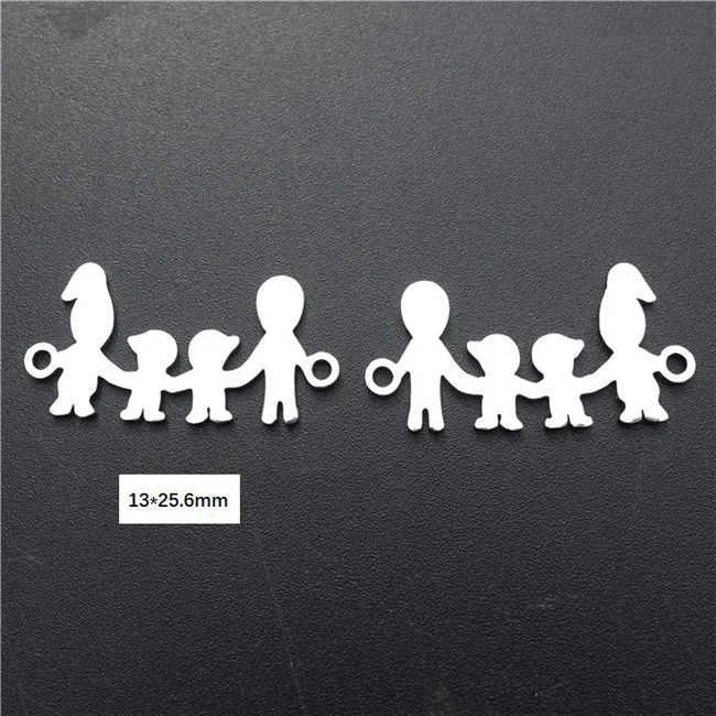 happy family Соединитель из нержавеющей стали, тиара для любви, езды на велосипеде, череп для матери и дочери, Бог, фея, для девочек, ювелирное изделие, комплектующие, 5 шт./л - Цвет: happy family