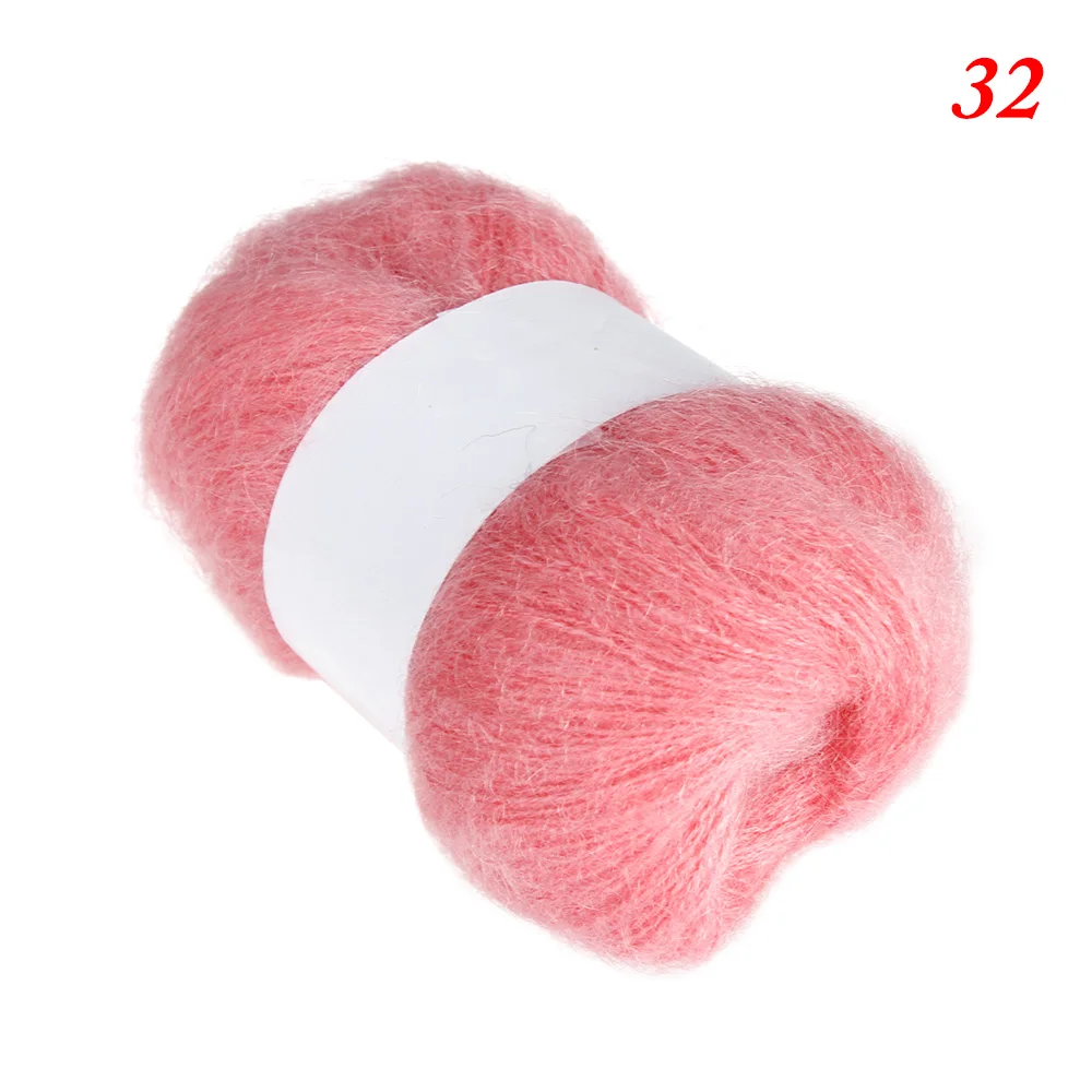 32 25g/Ball шерсть ангоры пряжи мягкий тонкий вязальная пряжа Тонкий Гладкий шерстяной пряжи для ручного вязаный шарф шаль Костюмы Hat - Цвет: 32