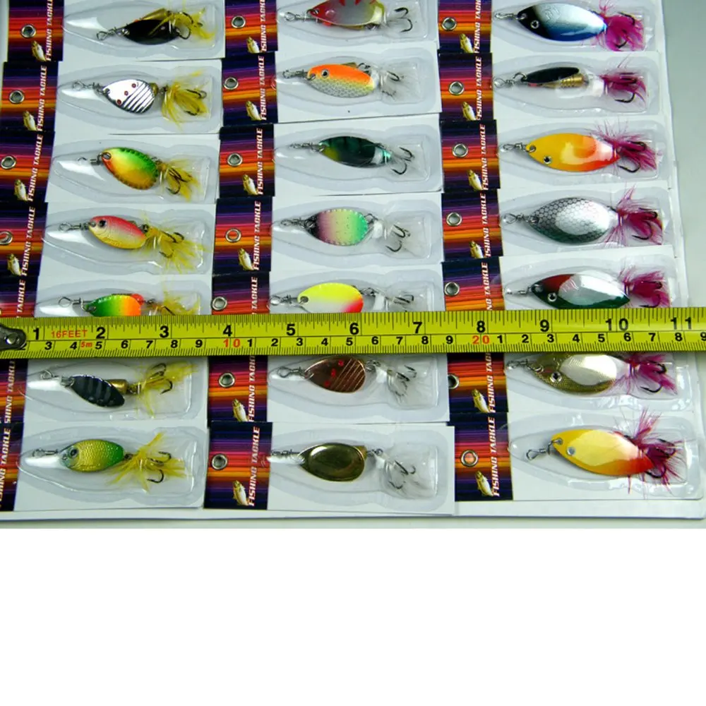 60 шт. разнообразные рыболовные приманки металлические воблеры с пером блесны