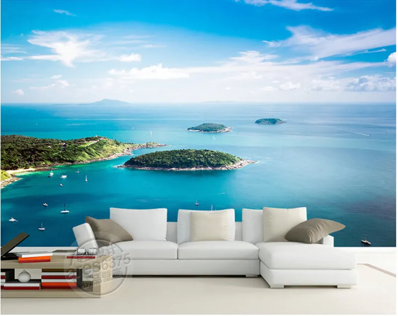 3D фрески на заказ фон обширный морской остров настенный персонаж настенные обои