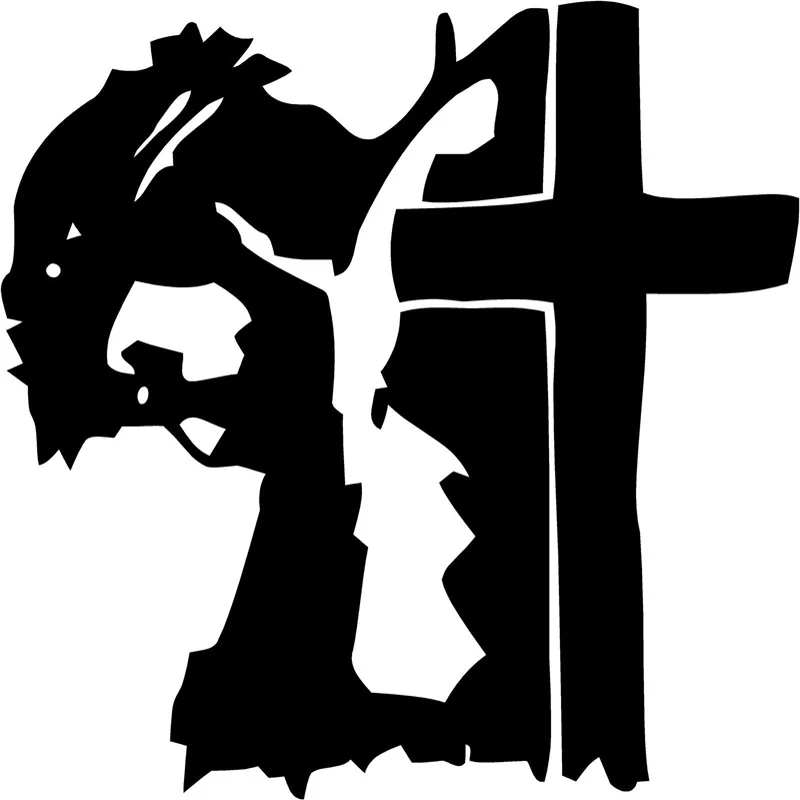 

14.6cm*14.6cm Jesus Cross Christian Vinyl Decals Car Accessories Car Sticker Black/Silver S3-4885