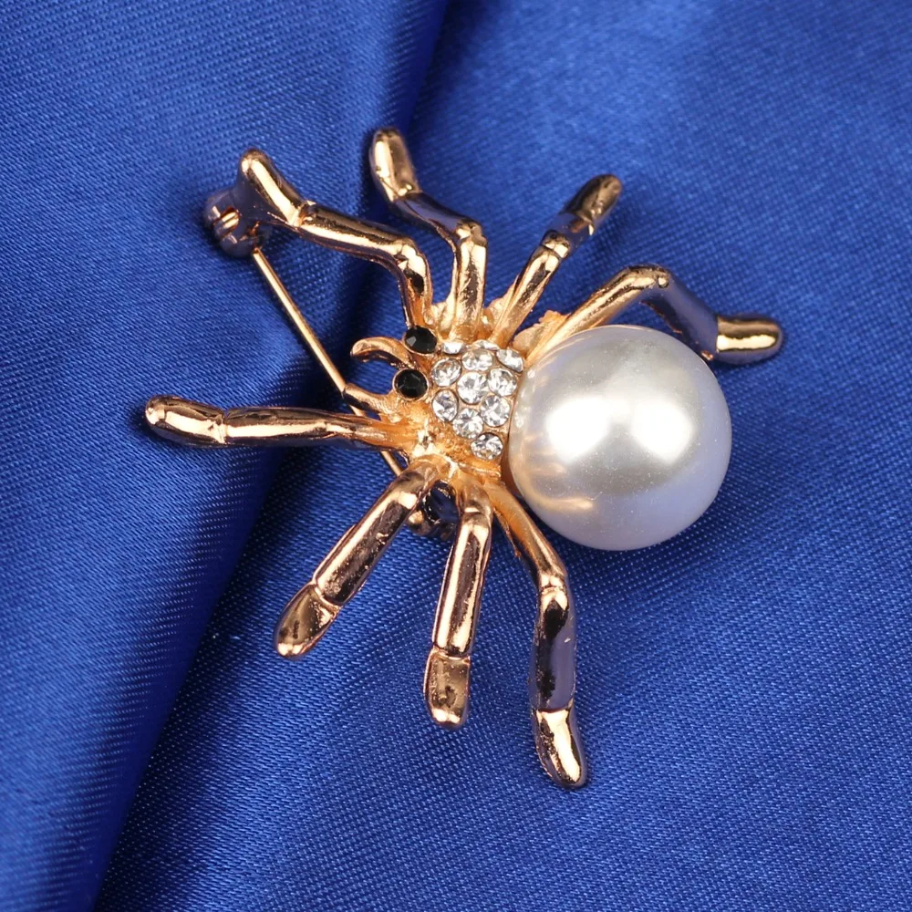 WEVENI горный хрусталь имитация жемчуга брошь в виде паука для женщин насекомое