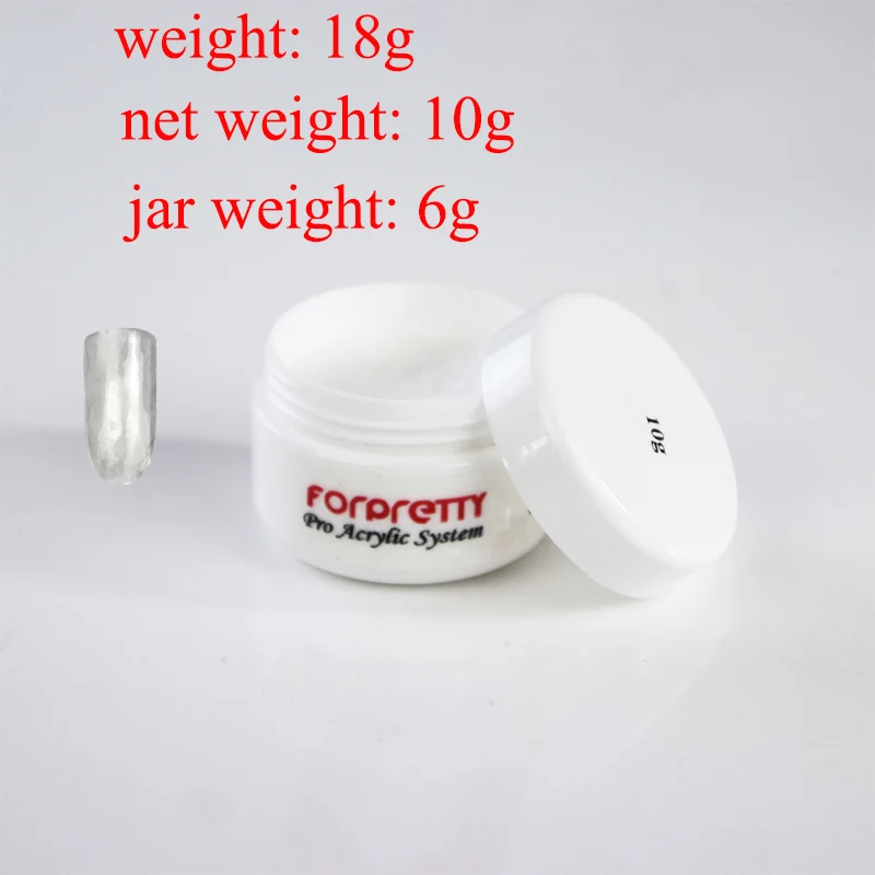 clear acrylic powder Акрил ic порошок forpretty ногтей Акрил гель Чистый белый розовый 10g/горшок Unha, переводятся на ногти при помощи Acrilico полимерный маникюр ногтей советы Акрил ique акрил - Цвет: clear acrylic powder