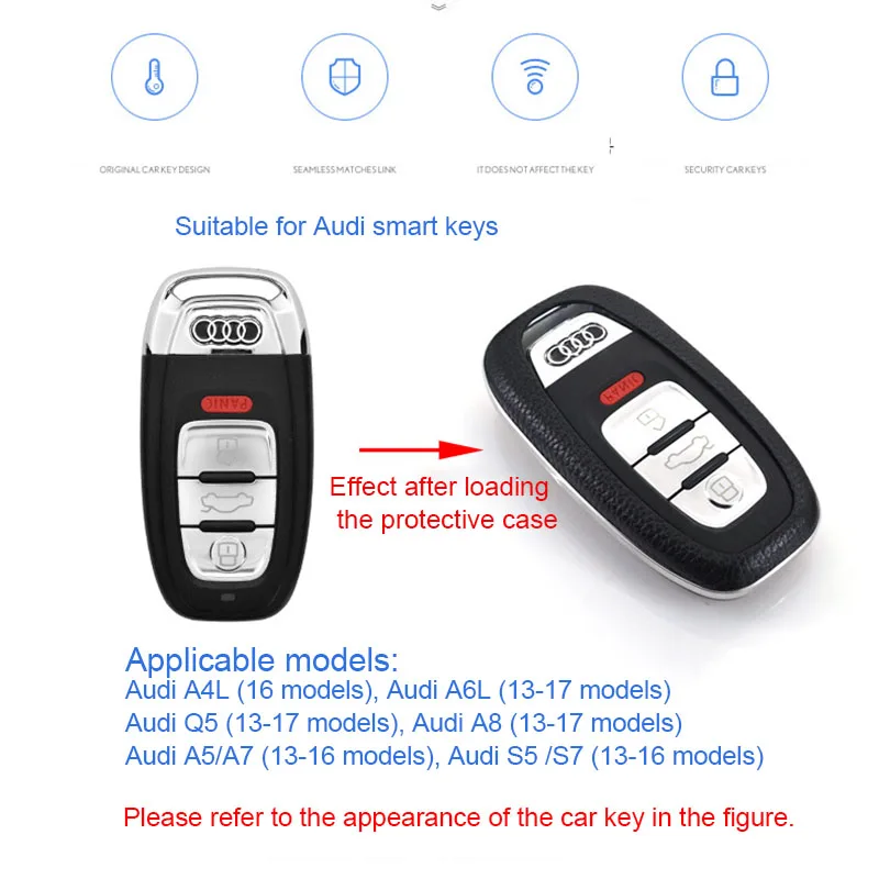 Автомобильные аксессуары для Audi A4L/A6L/Q5/A8/A5/A7/S5/S7 верхний слой кожаный чехол для ключей автомобиля чехол для ключей Автомобильный Брелок