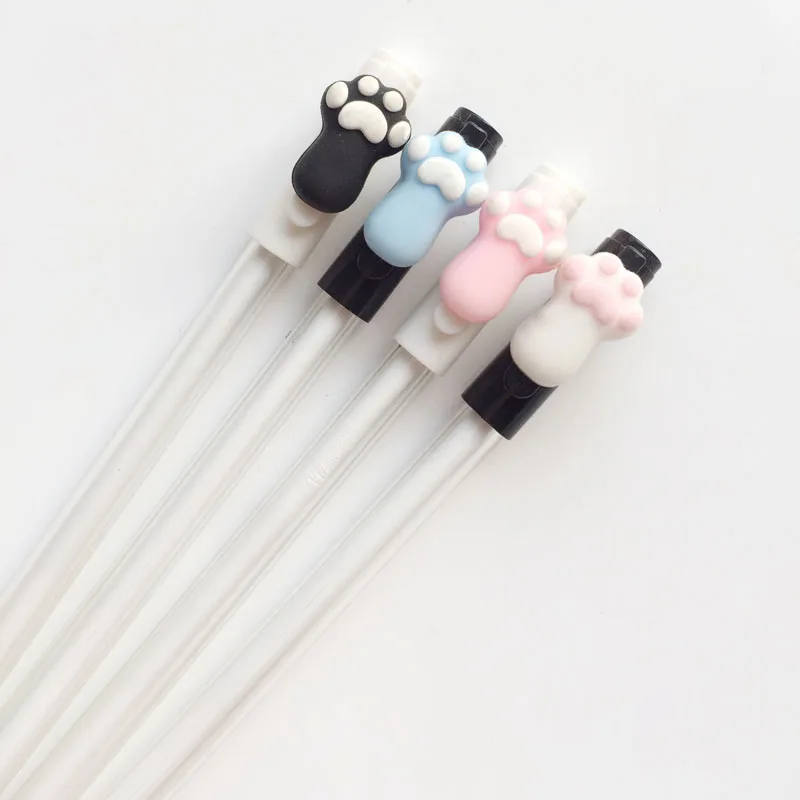 

3X Kawaii Кошки Мяу силиконовая лапа гелевая ручка роллер Шариковая Ручка канцелярия для учеников Школа Офис поставка 0,5 мм черные чернила