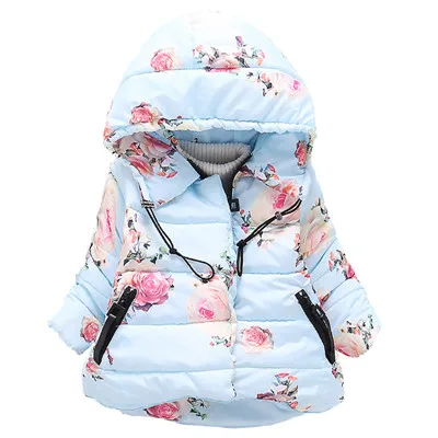 Sky blue 1 Куртки для маленьких мальчиков, пальто г. Осенне-зимняя куртка для мальчиков, пальто детская теплая верхняя одежда с капюшоном для маленьких девочек, куртка с Минни, одежда - Цвет: Sky blue 1