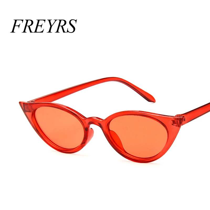 Женские солнцезащитные очки кошачий глаз freyers маленькие черные белые Ретро стиль