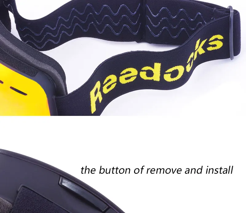 Reedocks Фирменная Новинка двухслойные катания на лыжах, сноуборде, UV400 Анти-туман большой Лыжная маска очки Для мужчин Для женщин Снег Сноуборд с Чехол