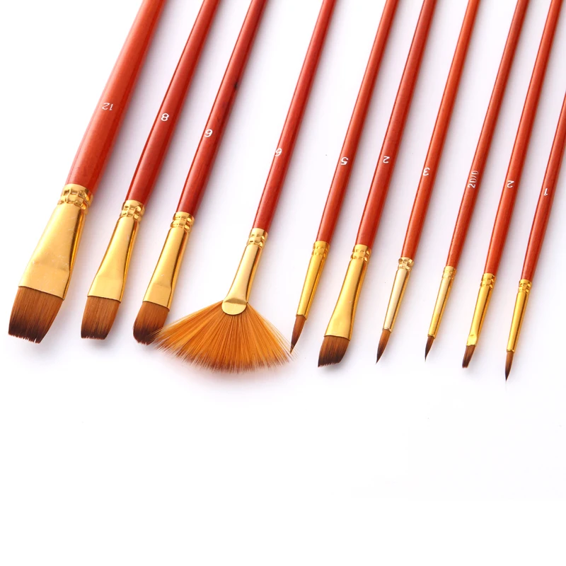 Набор кистей для рисования нейлоновая короткая кисть масляная и акриловая ручка