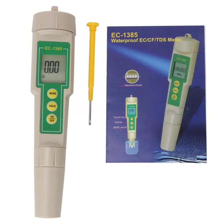 EC 1385 PH метр 3 в 1 EC/CF/тестер всех растворенных твердых веществ/тестер качества воды