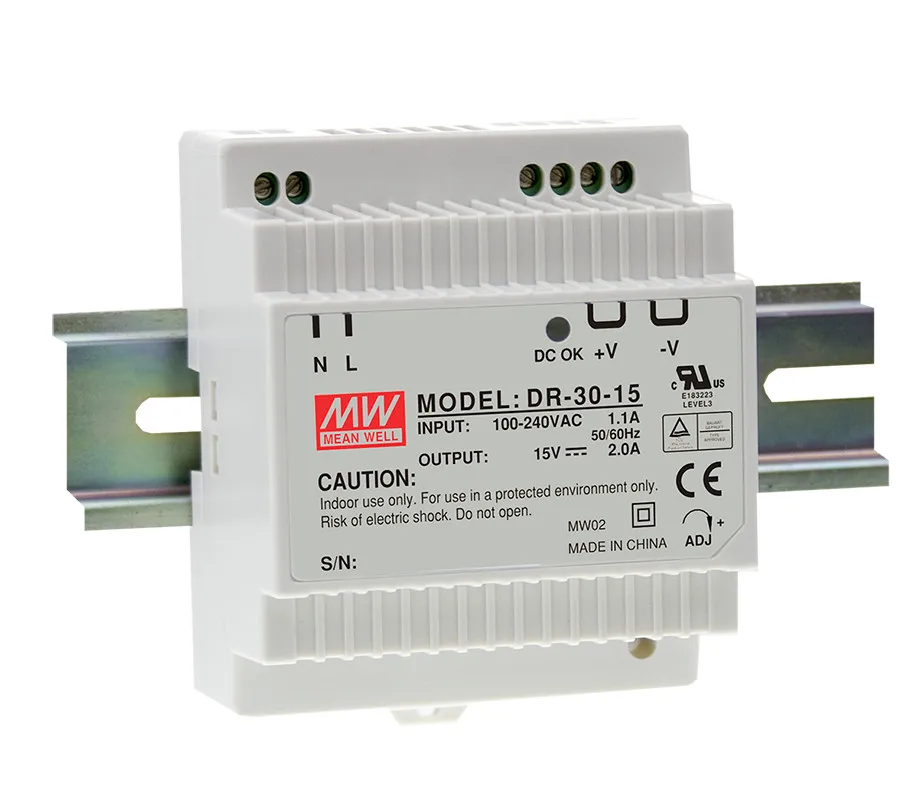 Специальные предложения означает хорошо DR-30-12 12V 2A Meanwell DR-30 12V 24W одиночный выход промышленный din-рейку блок питания