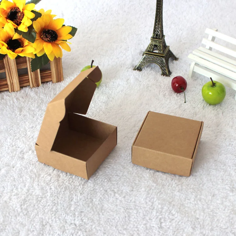 

9*6.5*3cm Ecofriendly Small Brown Kraft Favor Party Gift Craft Paper Packaging Box Handmade Soap Jewelry Cake Snack Package Box