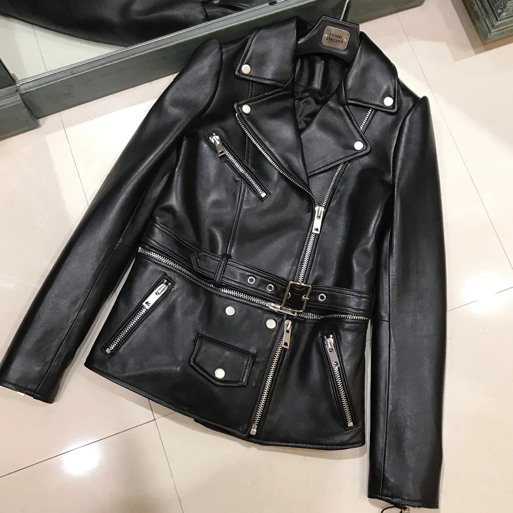 Женская куртка из натуральной кожи овечьей кожи|skins women|skin lambskin leather jacket |