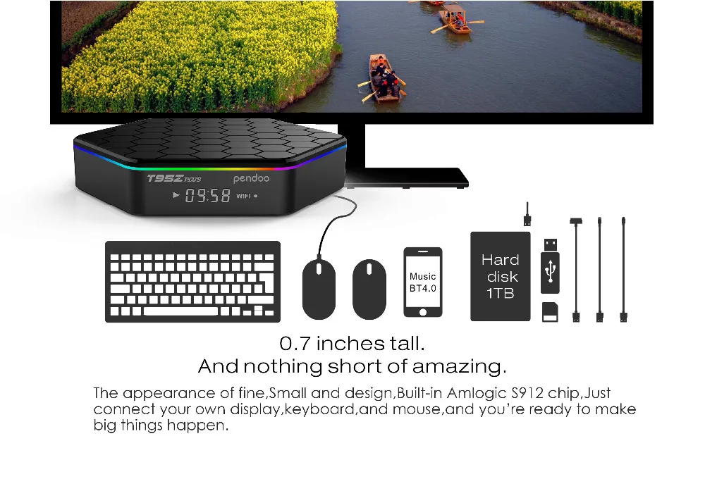 4K Ott Box T95Z Plus Amlogic S912 Octa core 2G 16G 3G 32G Smart Android 7 1 TV Dual Wifi Bluetooth 4 0 ТВ приставка PK