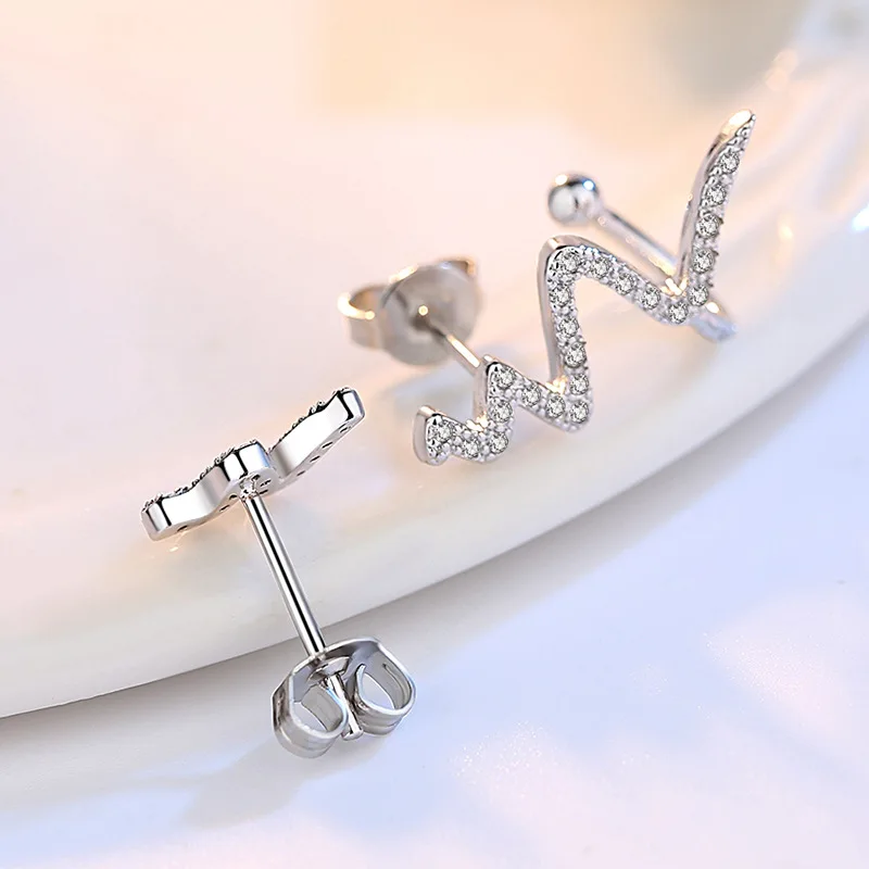 Love Lightning Code Zircon Stud Earrings | Украшения и аксессуары