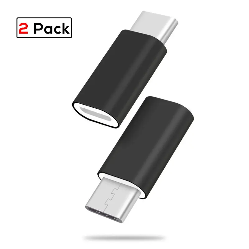 Black SUPTEC 2 шт USB адаптер usb type C штекер Micro USB Женский адаптер типа OTG-C Конвертер Разъем для Macbook samsung huawei - Цвет: Black