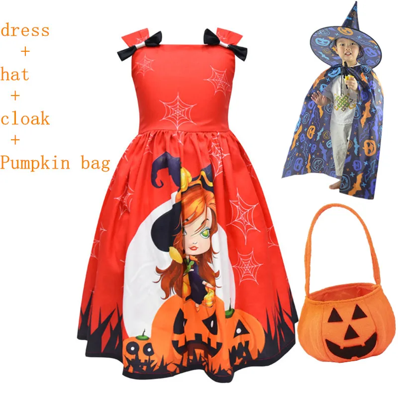 Vampirina/костюм для девочек Платье Хэллоуина Детское платье с тыквой vestidos