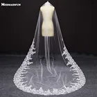 Фата свадебная Однослойная с гребнем, элегантная с блестками и съемным кружевом, однослойная, для невесты