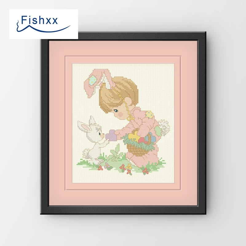 Чехол книжка с рисунком зайчика Fishxx|cross stitch|hand cross stitchcross stitch girl |