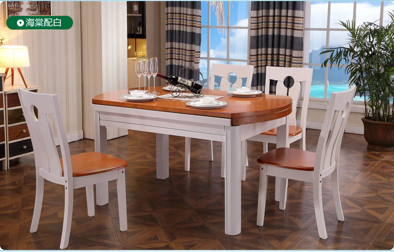 Новый классический современный обеденный стол с 6 стульями 8015|extendible dining table|dining