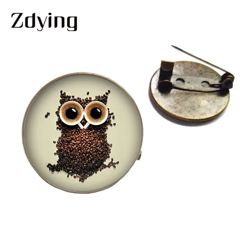 ZDYING Мультфильм Совы в броши с изображением деревьев художественное изображение