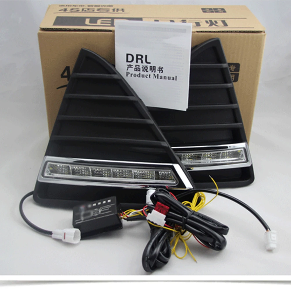 ECAHAYAKU для Ford Focus 3 2012 2013 2014 DRL LED дневные ходовые огни 12В светодиодный дневной свет