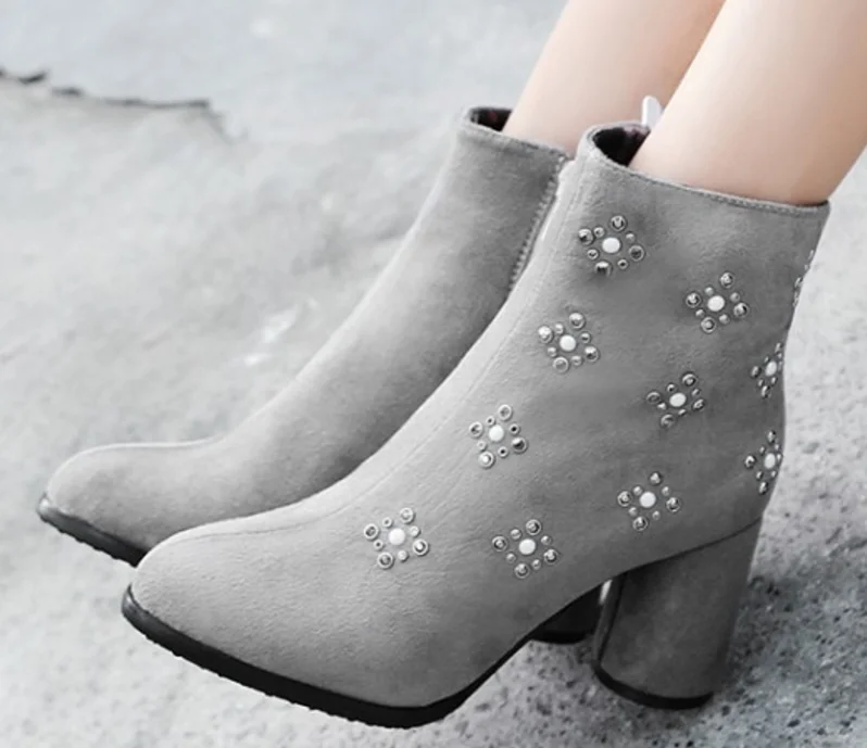 Sapato Feminino/женские ботильоны Женские туфли-лодочки на Высоком толстом квадратном