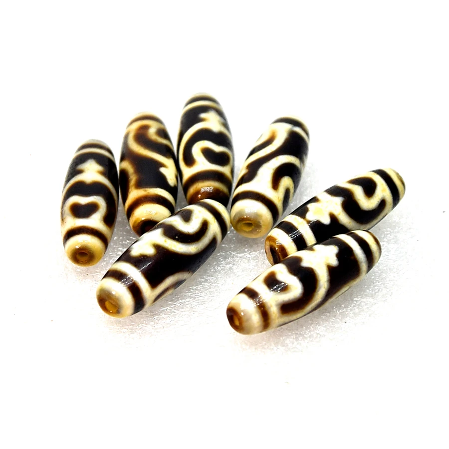 

Tibet Feng Shui Agate DZI Black/white Aquarius DZI 13*38mm weathering agate DZI beads men&women jewelry DIY Free Shipping