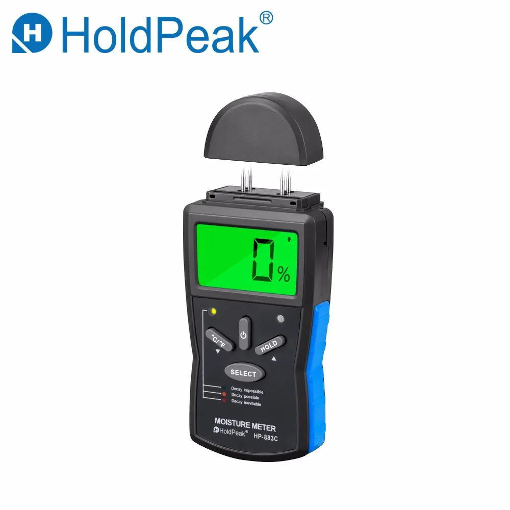 

HoldPeak Wood Humidity Meter HP-883C Moisture Tester Analyzer Meter Wood Moisture Detector with LCD Digital Timber Detector