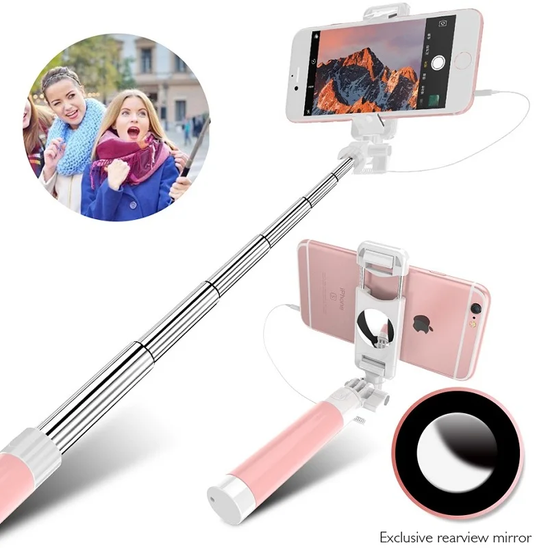 Проводная селфи палка AINGSLIM монопод для с зеркальным штативом iPhone 6 Samsung huawei xiaomi