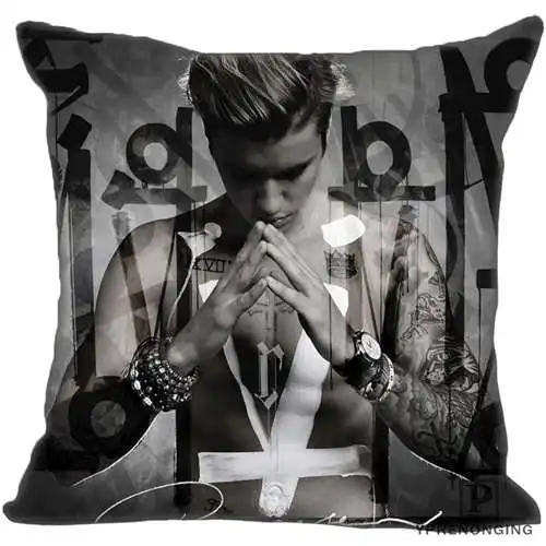 Pillowcase Лучший изготовленные на заказ с изображением Джастина Бибера и надписью(1)@ 1 Подушка Чехол Спальня дома квадратная Наволочка на молнии(с одной стороны)#190404-01-162 - Цвет: Pillowcase